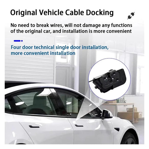 Close-up of Toyota Corolla Hybrid E170 E180 E210 Automatic Electric Soft Close Door Closer installation on front door.