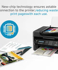 67XL Black And Color Ink Cartridges Combo Pack Replacement For HP DeskJet Printers installed in printer with printed pages