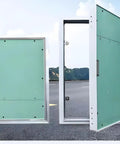 Top Notch Paintable Drywall Access Panel For A Crisp Wall Or Ceiling Finish Hides Messy Cables And Ductwork Heavy Duty Aluminum Build shown from two angles.