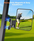 Heavy Duty Magnetic Golf Cart Side Mirrors That Snap Straight On Without Drilling Holes For clear side view while golfing.