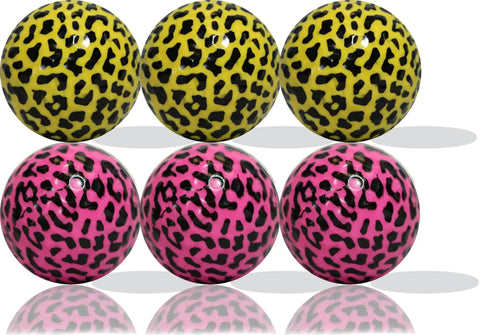 Leopard Print Novelty Golf Balls 12 Pack With Pink And Yellow Leopard Design For Gifts Tournaments League Events Collectors And Ladies Golf Accessories Bold On Course Look Perfect Gift For Golfers On Any Course Or Practice Range