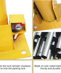 Heavy Duty Steel Machine Guard Rail With U Shaped Guardrail Anti Collision Bar close-up of yellow steel structure and lock
