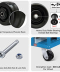 Pro Level Industrial Phenolic Caster Wheels Built To Handle The Daily Shop Grind Featuring 4 Inch Diameter Treads with Heavy Duty Roller Bearings