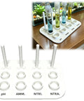 Test Tube Rack And Lid Holder For Freshwater Aquarium Test Kits, sturdy drying stand keeping tubes upright and lids stable during testing.