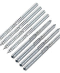 32 Pieces M6 Carbon Steel Hanger Bolts Double Ended Self Tapping Screws For Furniture Zinc Plated 70mm Long Heavy Duty Wood Joining Hardware