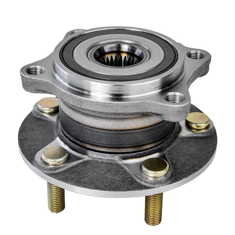 AWD 4-Piece Wheel Bearing Hub Kit For Mitsubishi Lancer 2008-2015 Front And Rear 5-Bolt Hubs With Encoder ABS Includes Driver And Passenger Sides Replacement close-up view