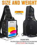 Front and back view of Go Light Fly Fishing Sling Pack That Keeps Gear Dry Waterproof Tackle Bag with 10.9in tablet slot.