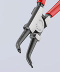 External Circlip Pliers With 45 Degree Angled Tips Heavy Duty Forged Jaws Black Atramentized Finish Plastic Coated Handles