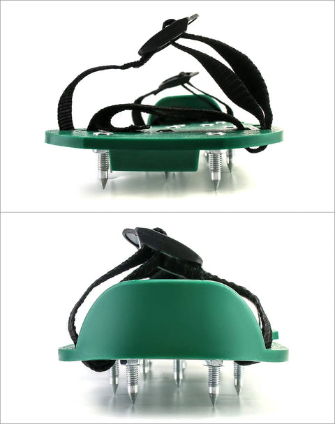 Lawn Aerator Shoes With Spikes For Soil Aeration Adjustable Straps And Heavy Duty Buckles One Size Fits All 13 Metal Spikes Per Shoe