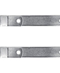 Eight Inch Heavy Duty Strap Hinge Pair Real Deal Galvanized Steel Built Different For Wood Fences Shedding Rust Outdoors showing two hinges.