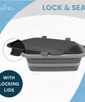 8L Collapsible BBQ Prep Tub With Locking Lid Multifunction Camping Cutting Board And Meat Storage Dish Basin