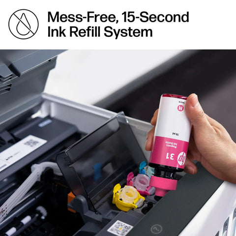 User refilling Smart Tank 7602 Wireless All In One Ink Tank Printer With Scanner And Copier, Cartridge Free Refillable