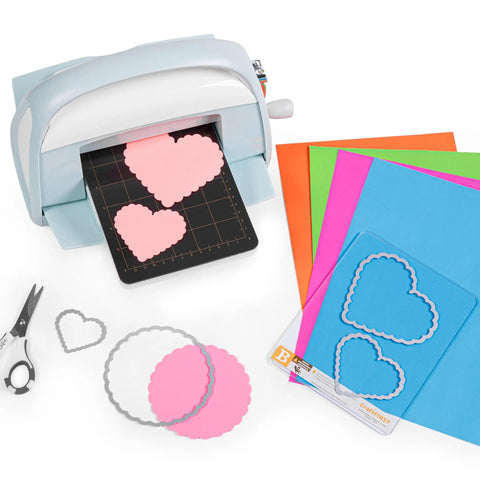 Killer Magnetic Cutting Mat For Cuttlebug Die Cutting Machines Heavy Duty Craft Platform with cut hearts and colored paper