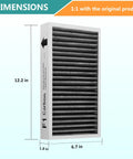 F1 Odor and Allergen Reduction Filter for Filtrete C01 and T02 Air Purifiers, dimensions 12.2x6.7x1.8 inches