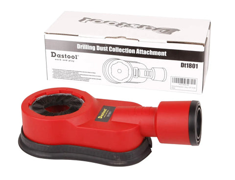 Universal Drilling Dust Shroud With Vacuum Suction For Three Eighths To Two And Five Eighths Inch Holes with packaging.