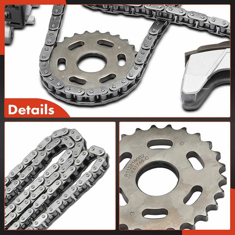 Timing Chain Kit With Tensioner And Sprockets For BMW DOHC V8 4.6L 4.4L showing chain and sprocket details
