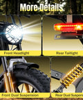 Electric Fat Tire Bike For Adults With 1500W Peak Motor Off Road Ebike 48V 15Ah Removable Battery 20x4.0 Fat Tires Dual Suspension