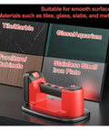 Heavy Duty Electric Vacuum Suction Cup Lifter For Granite Tile And Glass With Beefy Copper Motor Delivering Killer Lockdown Grip and Lightning Fast Pump Tech On Any Job Site next to various smooth surface materials for lifting.