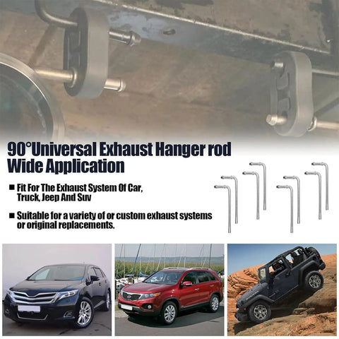 90 Degree Universal Exhaust Hanger Rods Weld On Bracket Kit For Muffler And Exhaust Pipes 8 Inch Mild Steel 8 Pieces Heavy Duty Fit For Any Ride installed under car