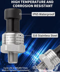 0 To 150 Psi Fuel Oil Pressure Transducer Sensor With One Eighth Inch NPT Thread And Harness Kit, Stainless Steel Body