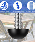Close-up of Stainless Steel M8 Adjustable Furniture Leg Levelers Set with nylon base and screw, suitable for tables and chairs.