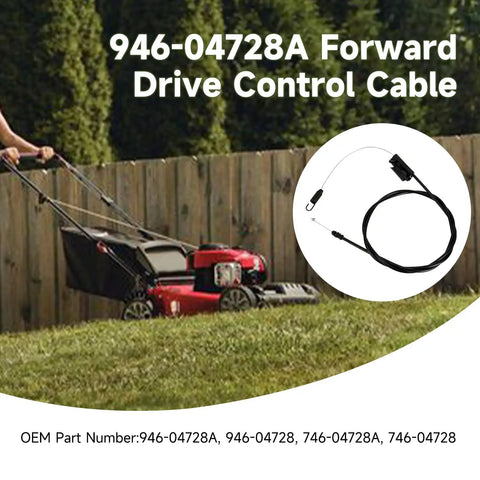 Drive Cable 946-04728A OEM Replacement For Lawn Mower 6HP Briggs Stratton Engines Compatible With Troy Bilt TB200 Craftsman M210 Yard Machines And More, black cable