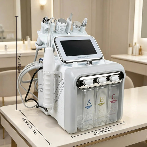 7 In 1 Facial Care Machine With Oxygen Boost For Deep Cleansing Hydration Pore Tightening Anti Aging And Spa Grade Home Salon Treatments Easy To Use Device For Pro Results At Home on table