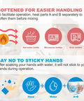 Instructions for softening One Pound White Epoxy Putty Sculpt Clay Two Part A And B for easier handling, showing hot-water, microwave, and oven options.