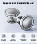 30 Pack One And One Quarter Inch Brushed Nickel Solid Zinc Alloy Euro Style Cabinet Knobs with durability features