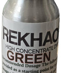 Green Petroleum Dye 1 Oz Bottle For Gasoline Diesel Fuels Lubricants And Fluids, front view of silver bottle with label text