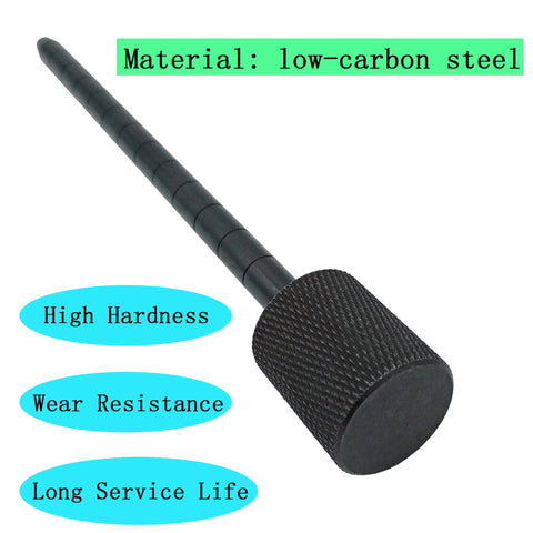 Transmission Dipstick for Chrysler Dodge Fiat and Jeep Automatic Transmissions 6F24 6-Speed 948TE 9HP48, black steel, close-up.