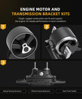 Engine motor mount and transmission bracket kit close-up, robust design for Chrysler 200, Sebring, and Dodge Avenger.