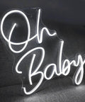 Neon Sign for Baby Shower Backdrop LED Light Up Wall Decor 21.5 Inch By 20 Inch Great for Gender Reveal Birthday Party Decorations Oh Baby Theme