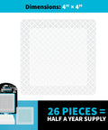 26 Pack Square Disposable Drain Hair Catcher Mesh Strainer Stickers For Shower Bathtub And Sink Keeps Your Plugs Tight Real Solid Pick No Mess Setup Half Year Supply, 4x4 inch white mesh strainer.