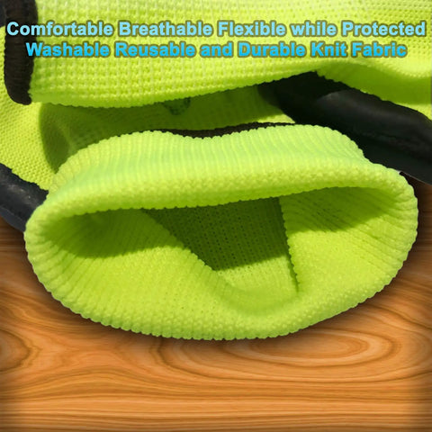 Non Slip Work Gloves For Men And Women With Water Based Latex Palm Coating Extra Duty 10 Pair Pack Durable Green Size Large