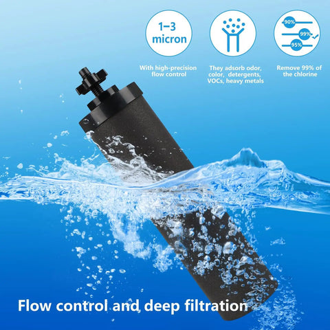Silver Infused Water Filter Replacement For Berkey BB9-2 Black Carbon Block System submerged in water