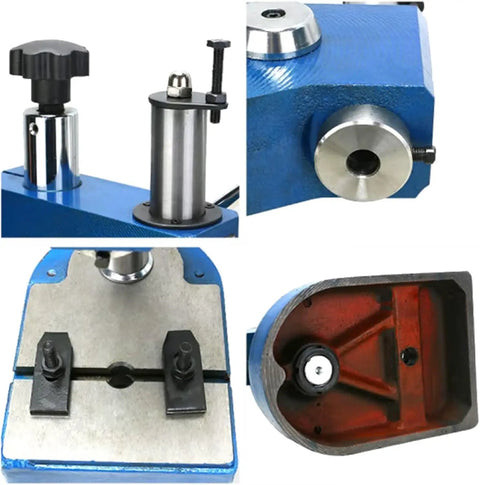 Detailed view of Boss Grade Manual Arbor Press Built Rock Solid For Shop Floors with adjustable height and steel components.