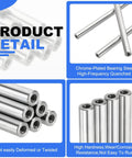 2 Piece Linear Motion Rod Shaft Guide Set 8x100mm Hardened Chrome Plated Hollow Steel Rods With 4mm Inner Hole And M4 Screws Rock Solid For 3D Printers And CNC Machines, chrome-plated hollow rods