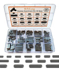 Woodruff key assortment kit, 160 pcs, 16 sizes, metal flywheel keys in a plastic case.