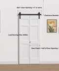 36 Inch Single Bifold Sliding Barn Door Hardware Kit for Closet Doors With Space Saving Track and Quiet, Smooth Rollers installed