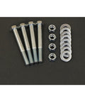 Heavy Duty Control Arm Bolt Upgrade Kit for Truck Suspension Systems Featuring Reinforced Steel Hardware and Rock Solid Stability Built for Hardcore Off Road Adventures and Slick Street Cruising, including bolts, nuts, and washers.