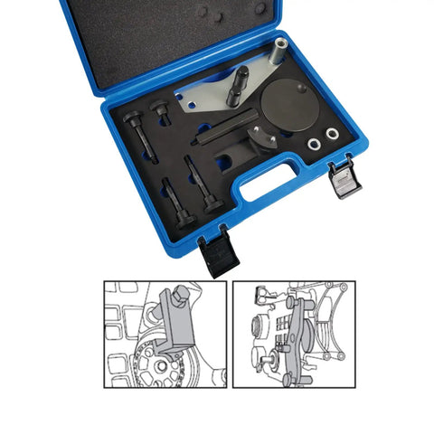 BMW Vacuum Pump Seal Cap Removal And Installer Kit for N53 N54 N55 Engines in blue EVA case with diagrams