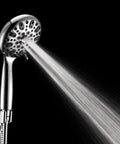 Handheld Shower Head With Six Spray Settings For High Pressure Power, Brass Swivel Ball Bracket, Extra Long Stainless Steel Hose