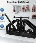 GQWQNIO TR-60 Steel Tube Roller Bender featuring premium #45 steel, designed for manual round pipe bending in workshops.