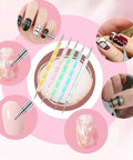 Nail Art Brush Kit 22 Piece Set With 2 Way Acrylic Silicone Engraving Pens Dotting Tools And Resin Nail Art Palette.