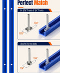 Two Pack 12 Inch Aluminum Pro Grade T Track For Woodworking Jigs And Fixtures With Double Cut Profile And Predrilled Mounting Holes And Screws Universal T Slot Rail For Drill Press And Router Tables showing bolt fittings.