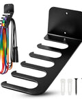 Wall Mounted Gym Equipment Storage Rack For Home Fitness Heavy Duty Metal Organizer with hooks and mounting hardware.