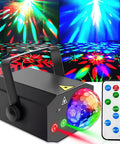Disco Ball Stage Lights With Remote Control 2 In 1 Strobe Laser RGB Color Effect For DJ Parties Clubs Bars KTV Holiday