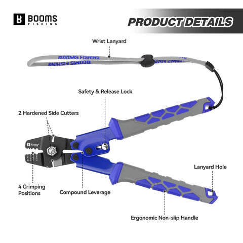 Pro Grade Fishing Crimping Tool Kit With Ten Point Six Inch Pliers And 140 Double Barrel Sleeves Up To 2.2mm Crimp