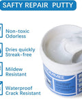 All-In-One Wall Hole Patch Kit With 9.8 Oz Repair Putty demonstrating streak-free application in open container.